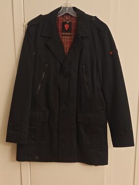 Strellson Black Military-Style Field Coat